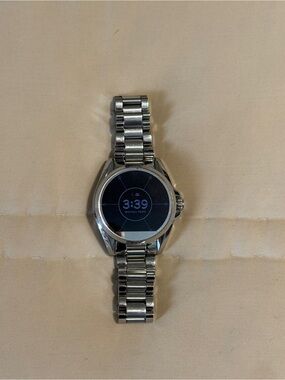 Michael Kors Silver-Tone Smartwatch with Digital Display